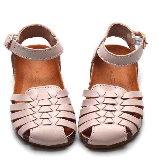 Light Pink - Woven Sandal - US Size 5-10 - Hard Sole Shoes Deer Grace
