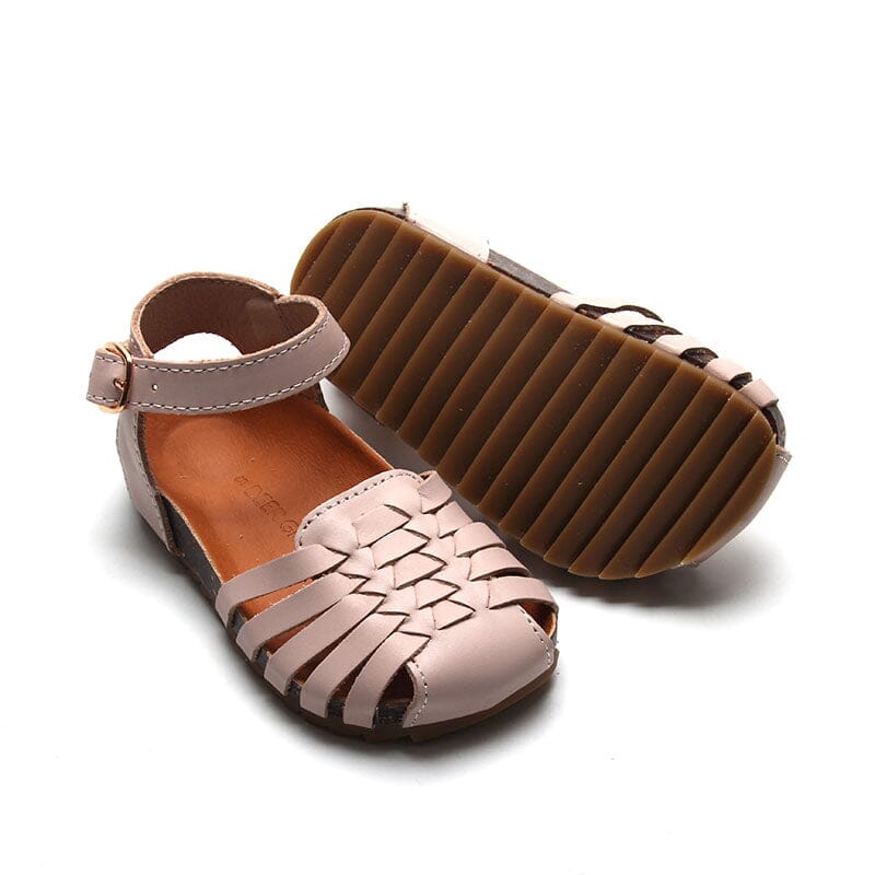 Light Pink - Woven Sandal - US Size 5-10 - Hard Sole Shoes Deer Grace