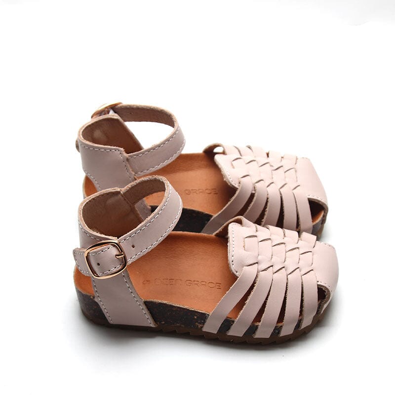 Light Pink - Woven Sandal - US Size 5-10 - Hard Sole Shoes Deer Grace