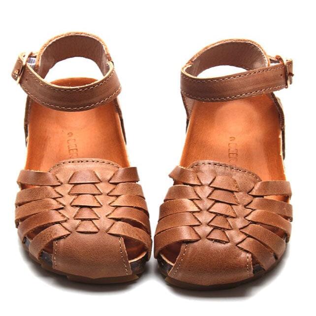 Camel - Woven Sandal - US Size 5-10 - Hard Sole Shoes Deer Grace