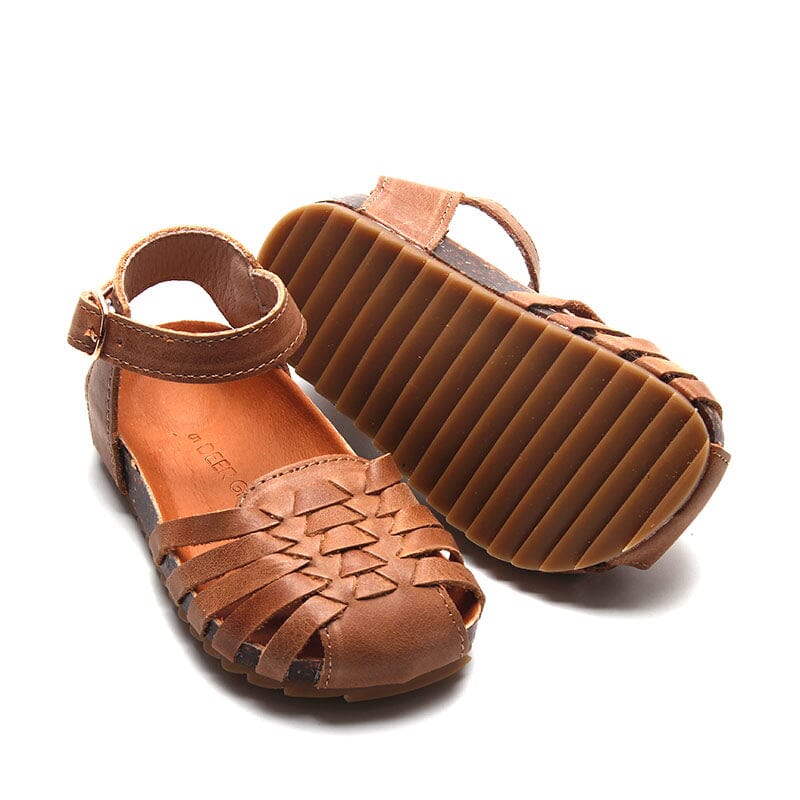 Camel - Woven Sandal - US Size 5-10 - Hard Sole Shoes Deer Grace