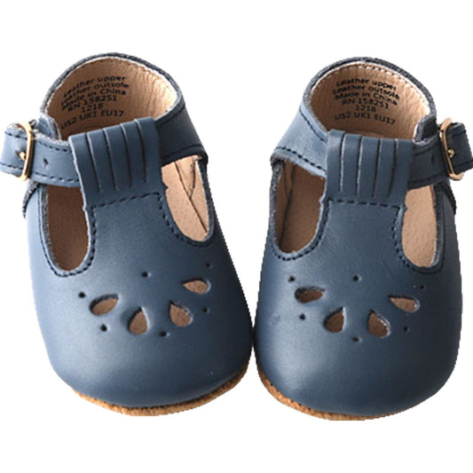 Navy - Daisy T-Bar - US Size 2-4 - Soft Sole Shoes Deer Grace