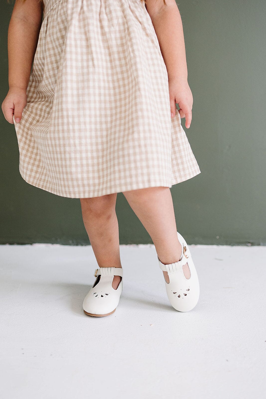 Cream - Daisy T-Bar - US Size 5-10 - Hard Sole Shoes Deer Grace
