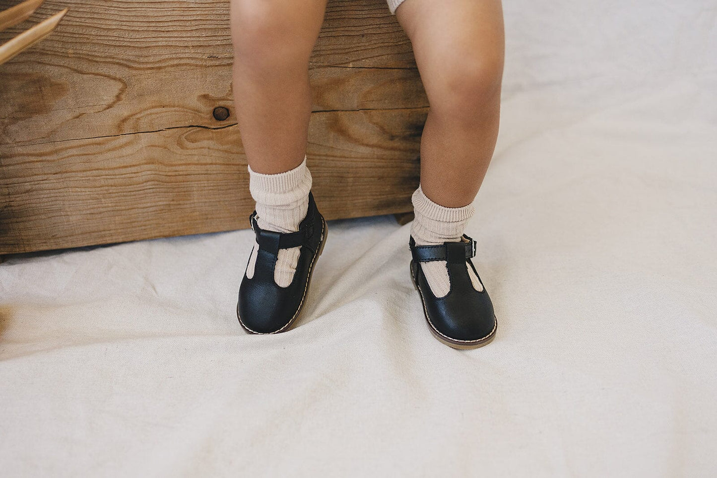 Black - Classic T-Bar - US Size 5-10 - Hard Sole Shoes Deer Grace