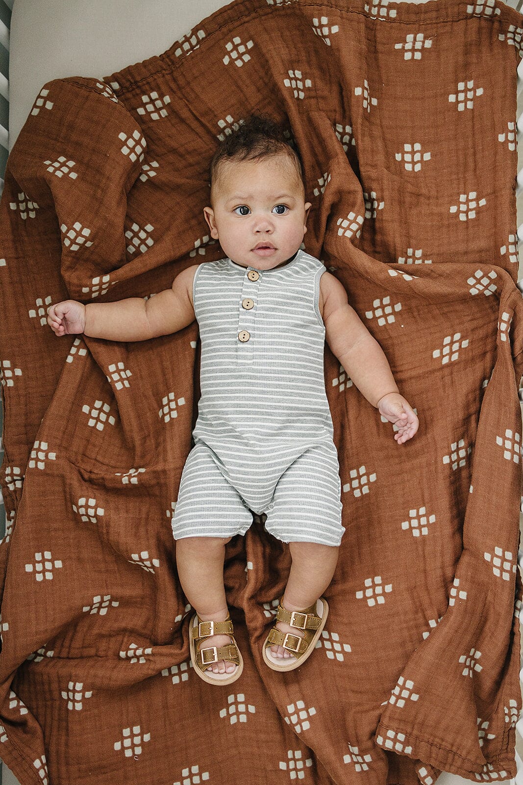 Brown- Summer Sandal - US Size 2-4 - Soft Sole Shoes Deer Grace