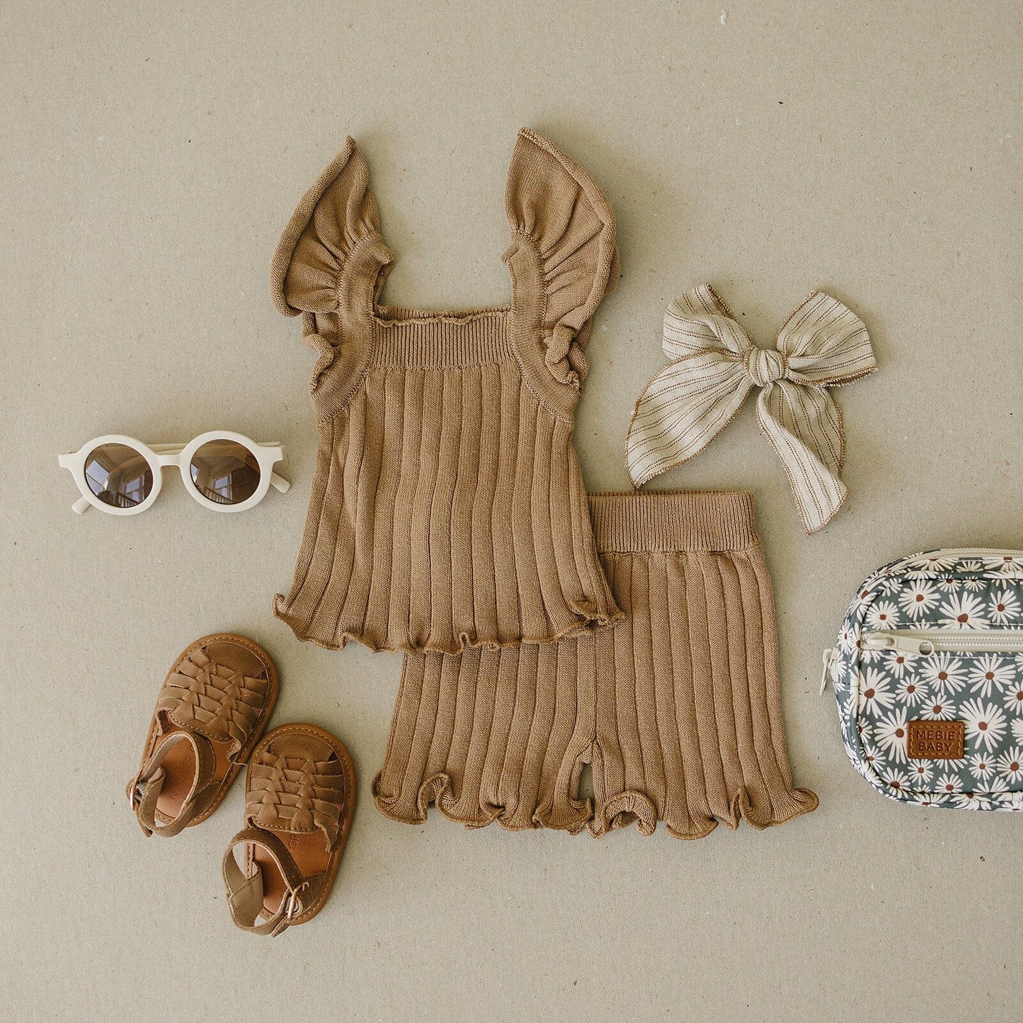Camel - Woven Sandal - US Size 2-4 - Soft Sole Shoes Deer Grace