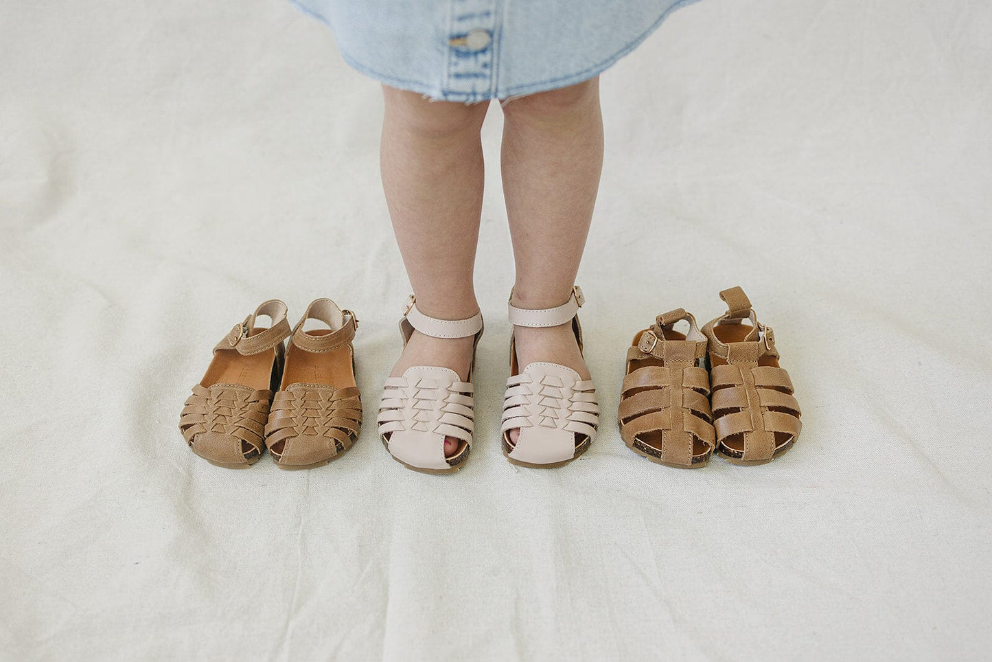 Light Pink - Woven Sandal - US Size 5-10 - Hard Sole Shoes Deer Grace