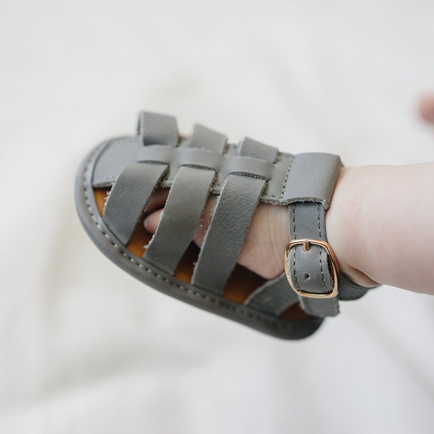 Gray - Fisherman Sandal - US Size 2-4 - Soft Sole Shoes Deer Grace