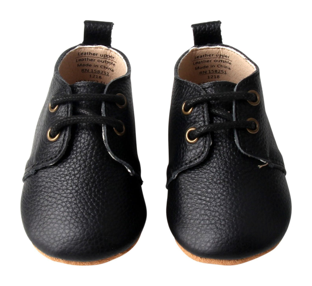 Black - Oxford - US Size 1-4 - Soft Sole Shoes Deer Grace 
