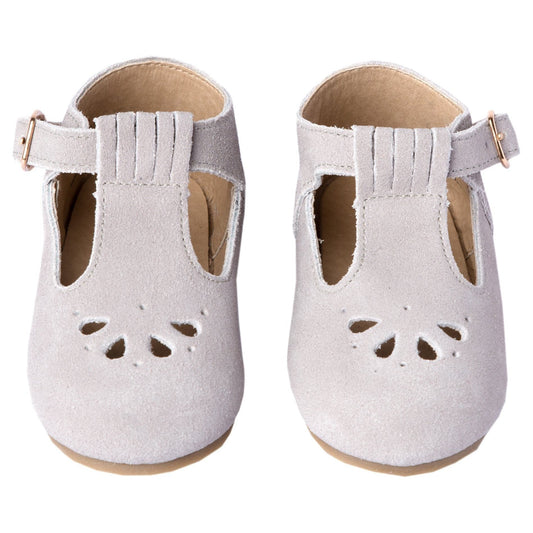 Slate Suede - Daisy T-Bar - Hard Sole Shoes Deer Grace