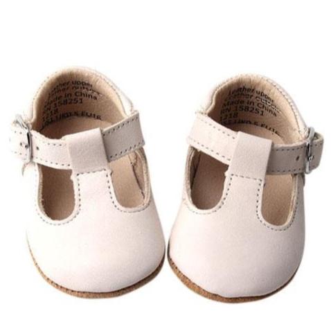 Cream - Classic T-Bar - US Size 1-4 - Soft Sole Shoes Deer Grace