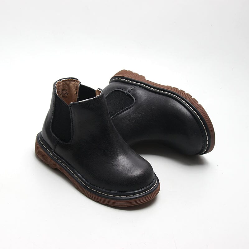 Black Chelsea Boots - US Size 4-12 - Hard Sole Shoes Deer Grace