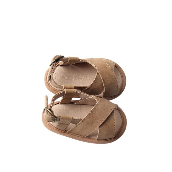 Saddle - Cross Sandal - US Size 1-4 - Soft Sole Shoes Deer Grace