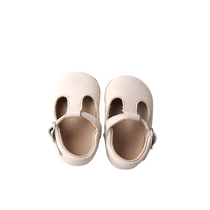 Cream - Classic T-Bar - US Size 1-4 - Soft Sole Shoes Deer Grace