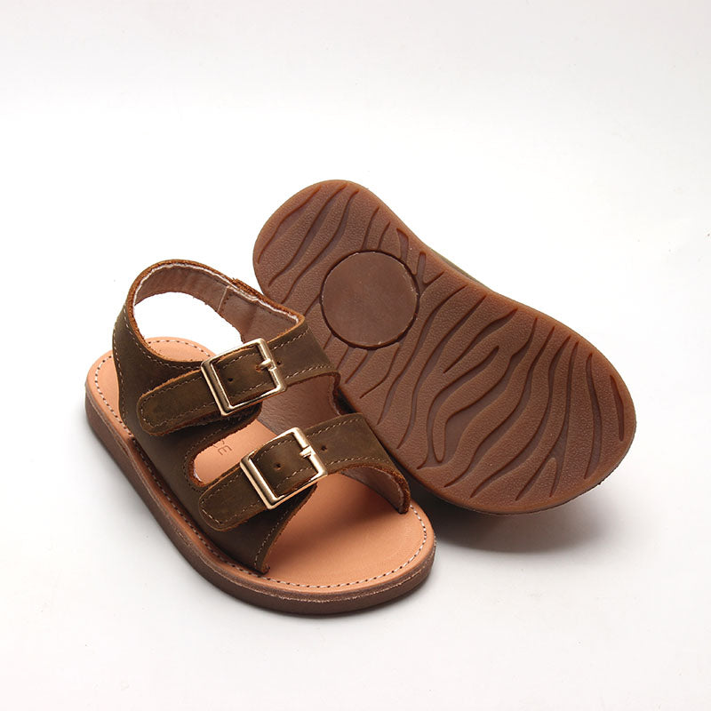 Brown - Summer Sandal - US Size 5-9 - Hard Sole Shoes Deer Grace