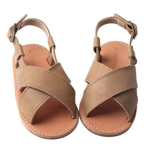 Saddle - Cross Sandal - US Size 5-9 - Hard Sole Shoes Deer Grace