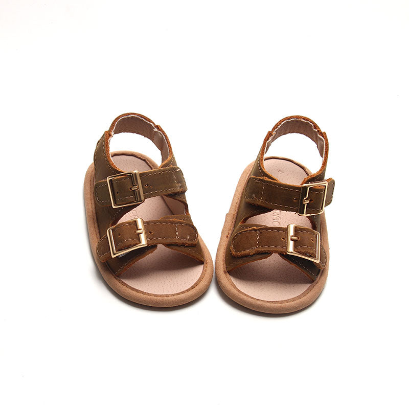 Brown- Summer Sandal - US Size 2-4 - Soft Sole Shoes Deer Grace 