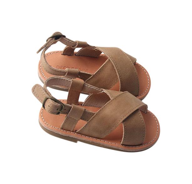 Saddle - Cross Sandal - US Size 5-9 - Hard Sole Shoes Deer Grace