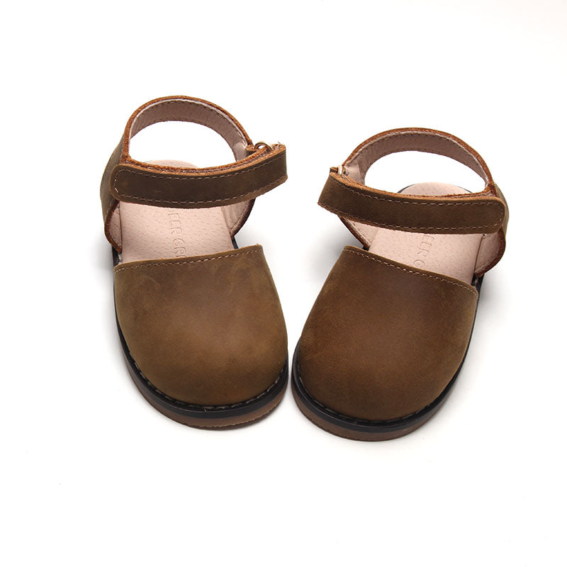 Brown - Emmie Flats - US Size 5-8 - Hard Sole Shoes Deer Grace 