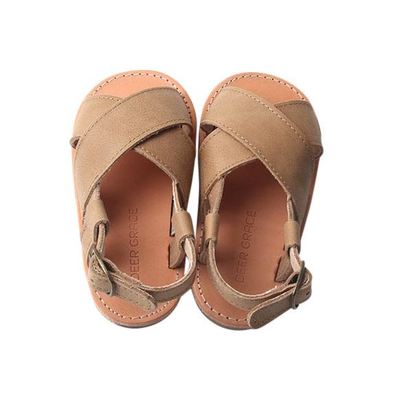 Saddle - Cross Sandal - US Size 5-9 - Hard Sole Shoes Deer Grace