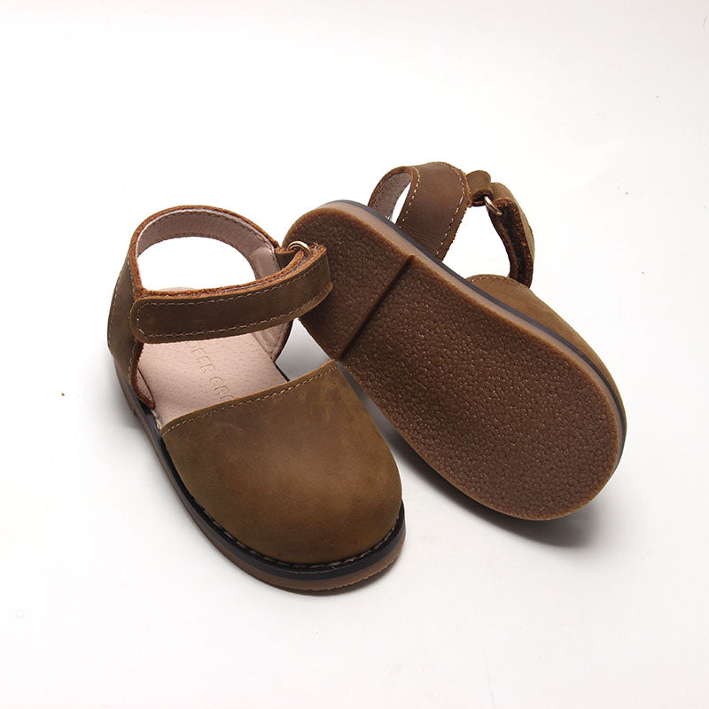 Brown - Emmie Flats - US Size 5-8 - Hard Sole Shoes Deer Grace