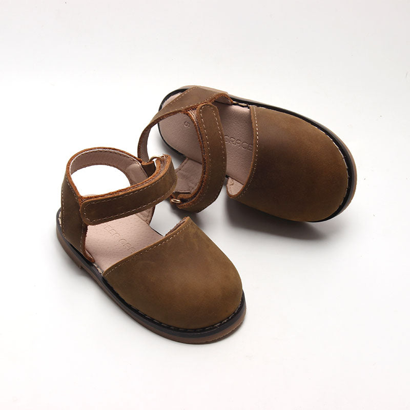 Brown - Emmie Flats - US Size 5-8 - Hard Sole Shoes Deer Grace