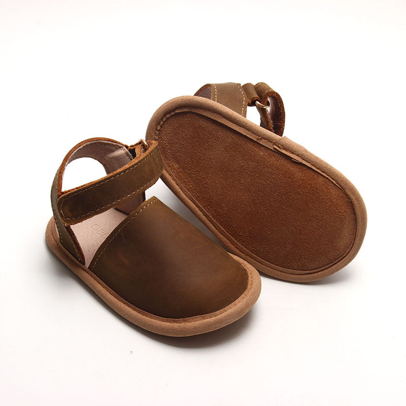 Brown- Emmie Flats - US Size 2-4 - Soft Sole Shoes Deer Grace