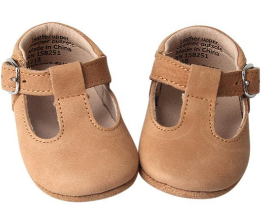 Saddle - Classic T-Bar - US Size 1-5 - Soft Sole Shoes Deer Grace