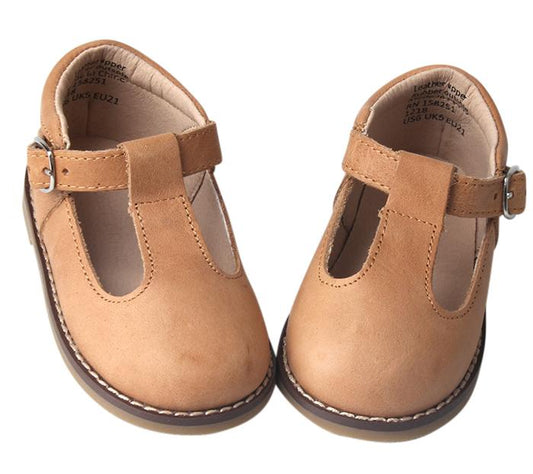 Saddle - Classic T-Bar - US Size 5-10 - Hard Sole Shoes Deer Grace