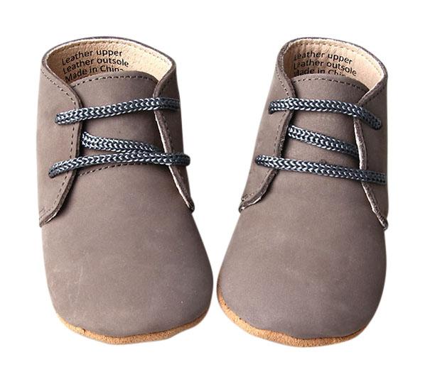 Grey - Classic Boots - US Size 1-4 - Soft Sole Shoes Deer Grace