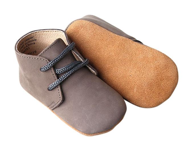 Grey - Classic Boots - US Size 1-4 - Soft Sole Shoes Deer Grace