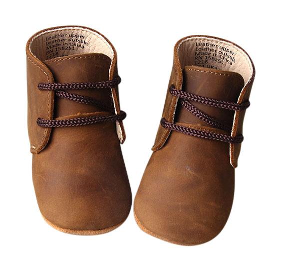 Dark Brown - Classic Boots - US Size 1-4 - Soft Sole Shoes Deer Grace