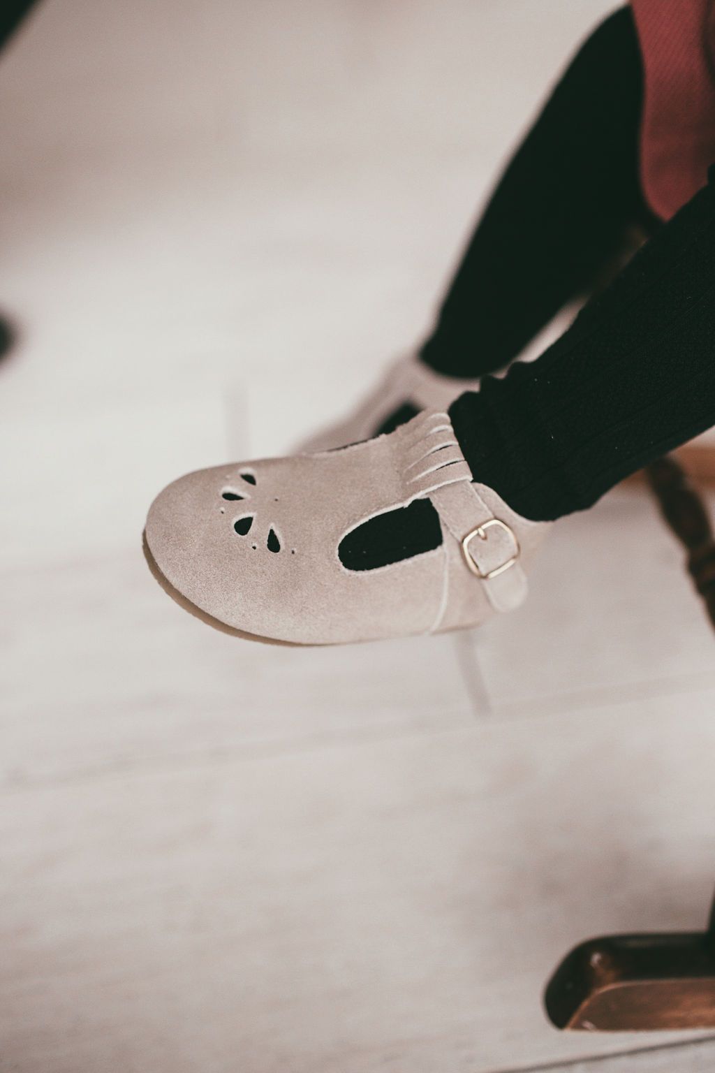 Slate Suede - Daisy T-Bar - Hard Sole Shoes Deer Grace