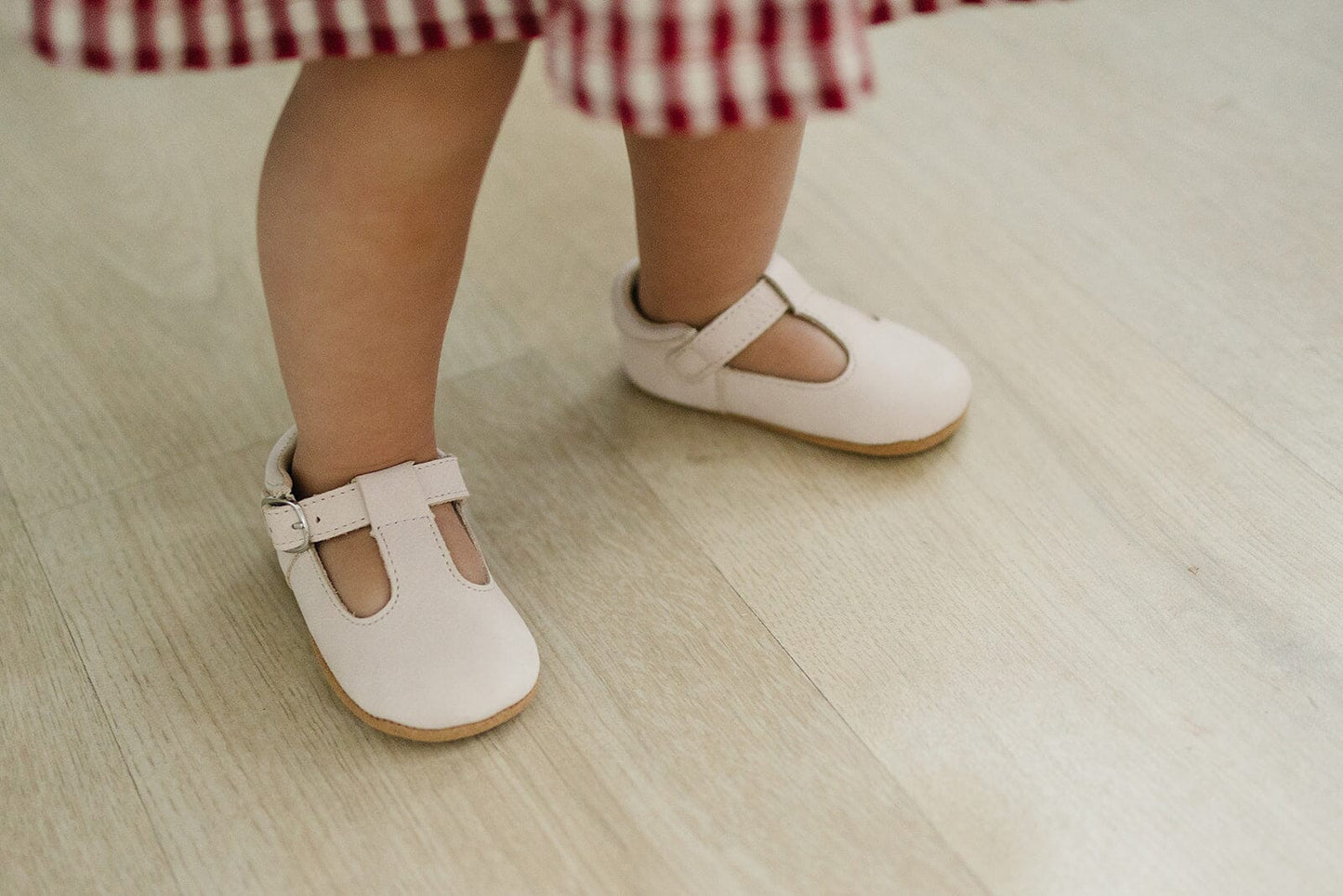 Cream - Classic T-Bar - US Size 1-4 - Soft Sole Shoes Deer Grace 