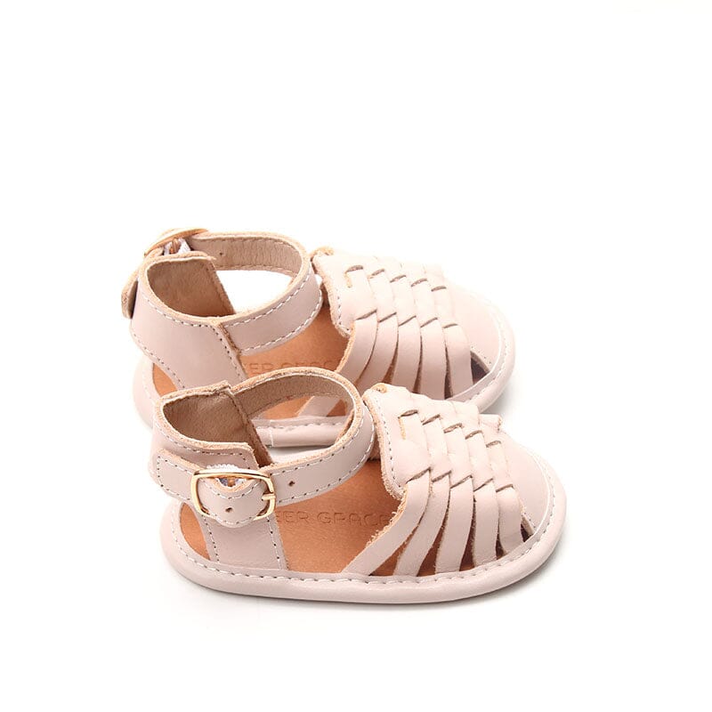 Light Pink - Woven Sandal - US Size 2-4 - Soft Sole Shoes Deer Grace 