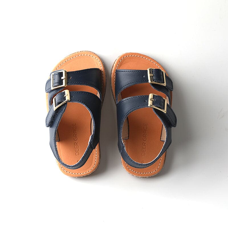 Navy - Summer Sandal - US Size 5-9 - Hard Sole Shoes Deer Grace 
