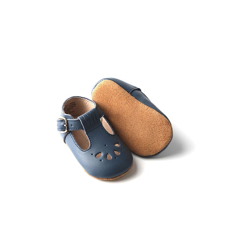 Navy - Daisy T-Bar - US Size 2-4 - Soft Sole Shoes Deer Grace 