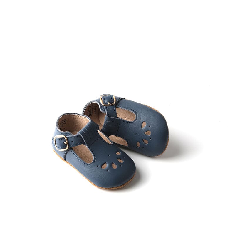 Navy - Daisy T-Bar - US Size 2-4 - Soft Sole Shoes Deer Grace 