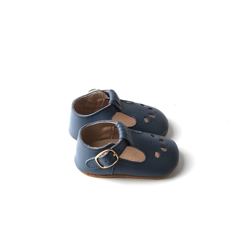 Navy - Daisy T-Bar - US Size 2-4 - Soft Sole Shoes Deer Grace 