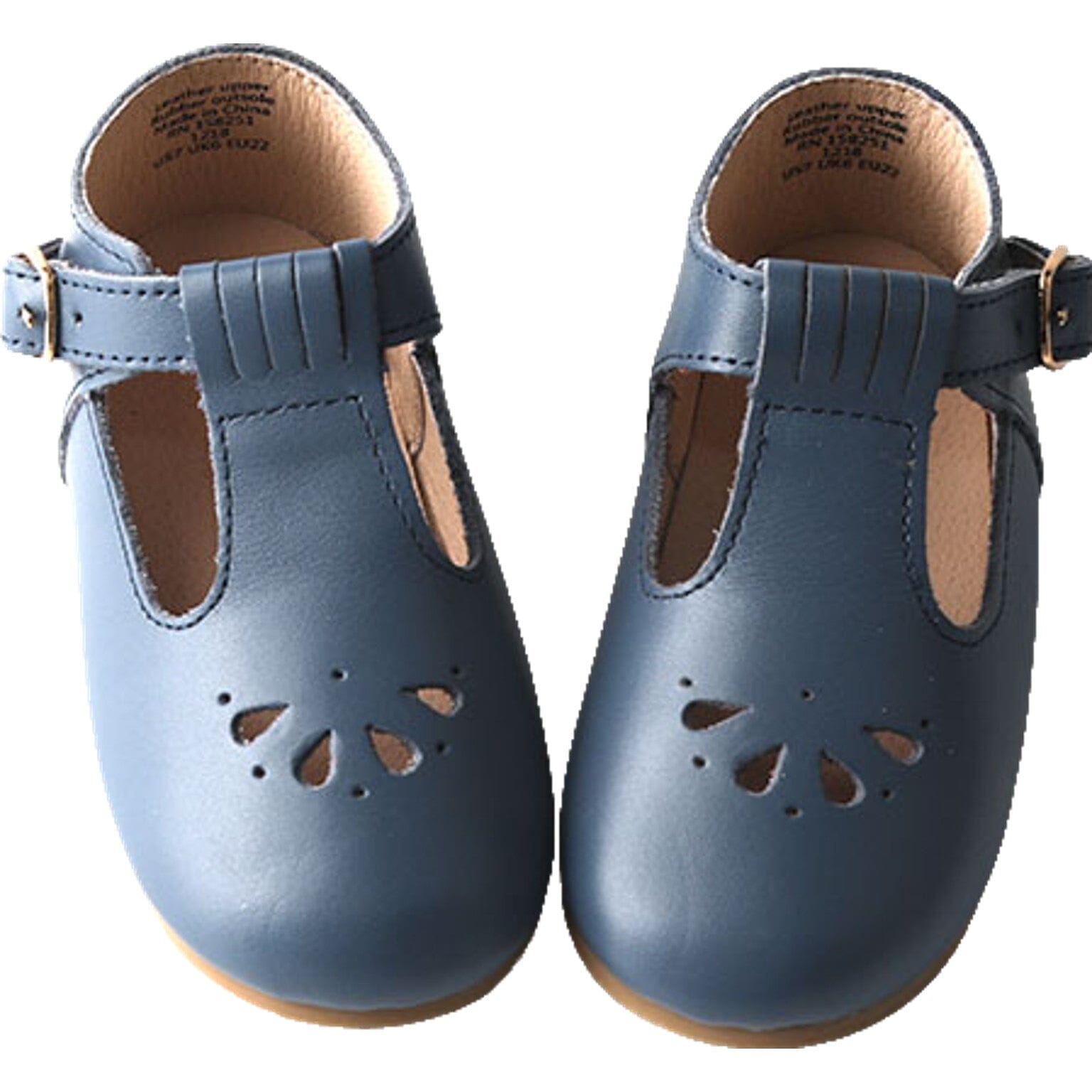 Navy - Daisy T-Bar - US Size 5-10 - Hard Sole Shoes Deer Grace 