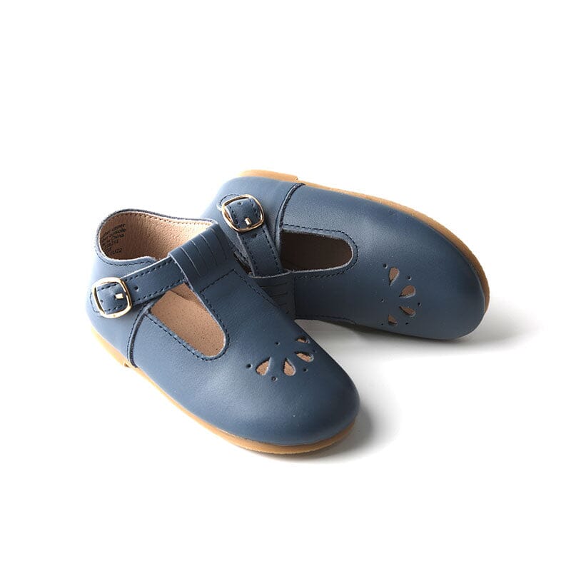 Navy - Daisy T-Bar - US Size 5-10 - Hard Sole Shoes Deer Grace 