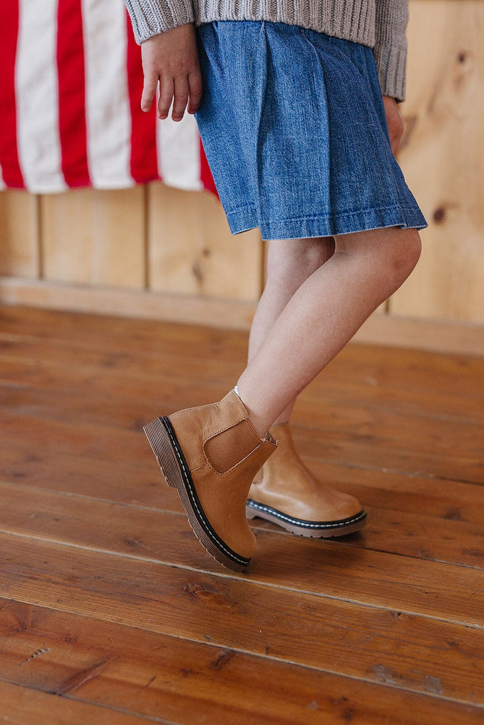 Camel Chelsea Boots - US Size 4-12 - Hard Sole Shoes Deer Grace 