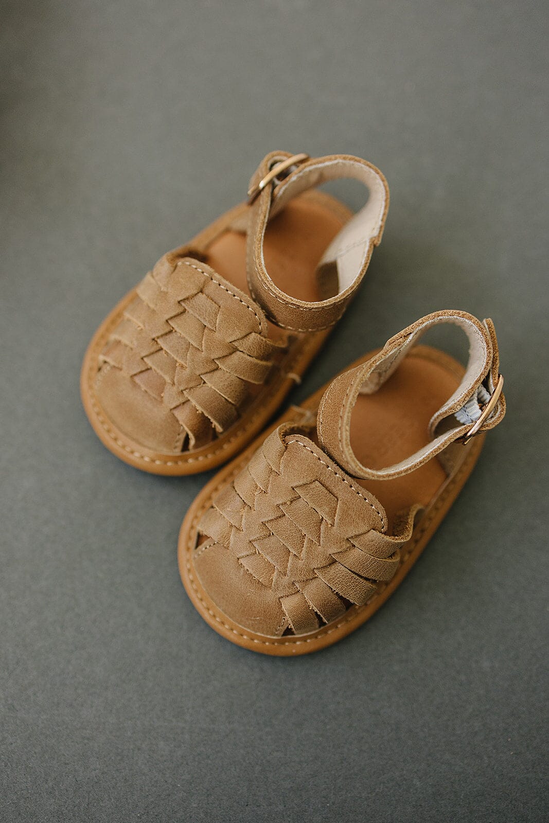 Camel - Woven Sandal - US Size 2-4 - Soft Sole Shoes Deer Grace 