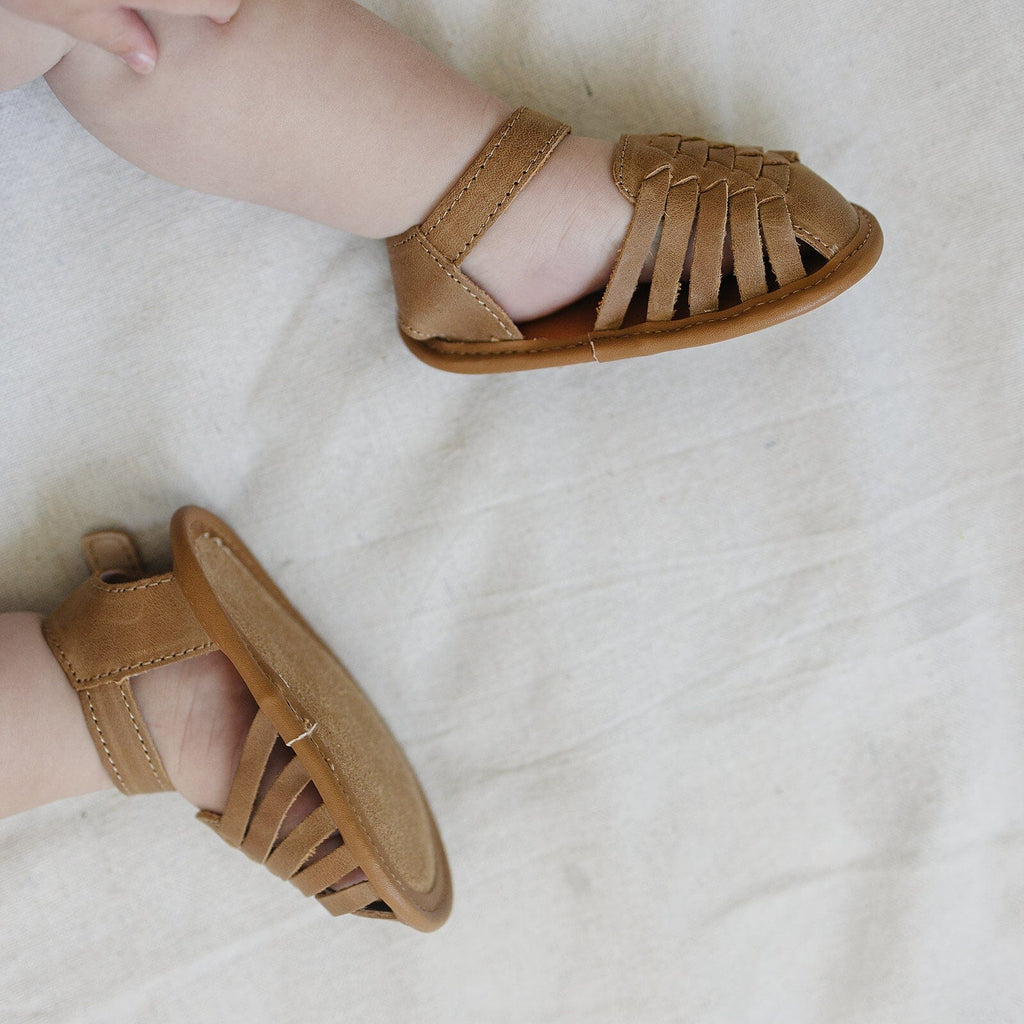 Camel - Woven Sandal - US Size 2-4 - Soft Sole Shoes Deer Grace 