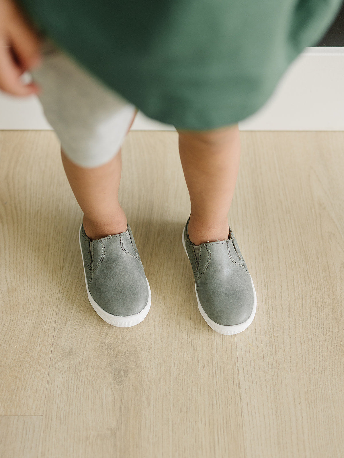 Gray - Slip On Sneakers - US Size 5-10 - Hard Sole Shoes Deer Grace 