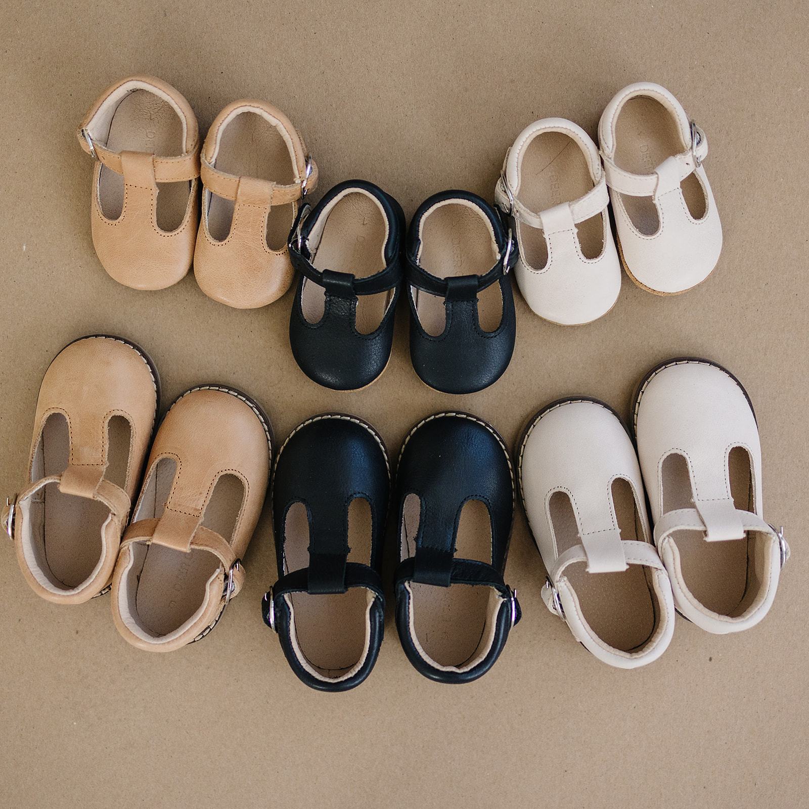 Cream - Classic T-Bar - US Size 1-4 - Soft Sole Shoes Deer Grace 