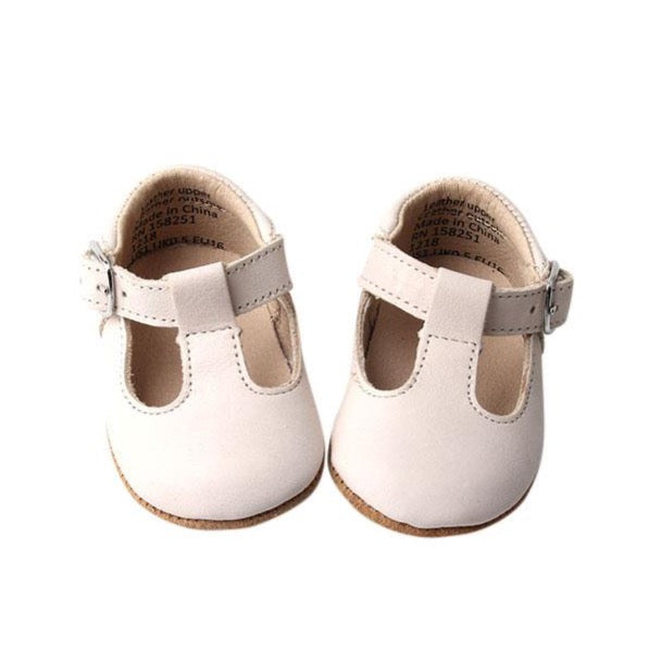 Cream - Classic T-Bar - US Size 1-4 - Soft Sole Shoes Deer Grace 