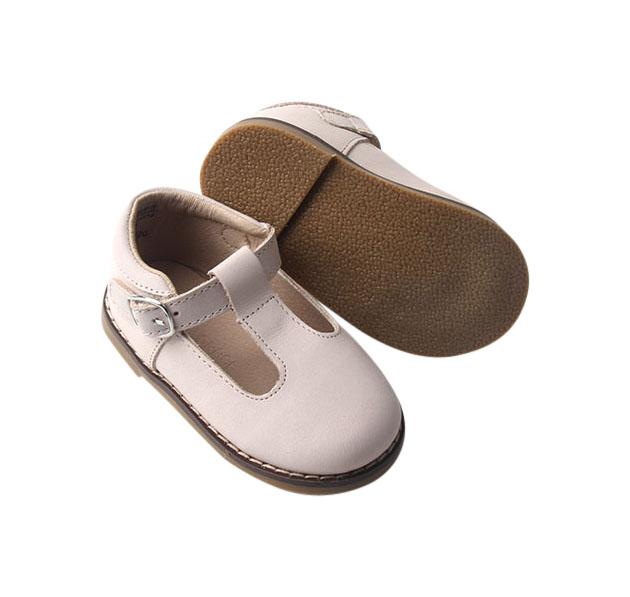 Cream - Classic T-Bar - US Size 5-10 - Hard Sole Shoes Deer Grace 