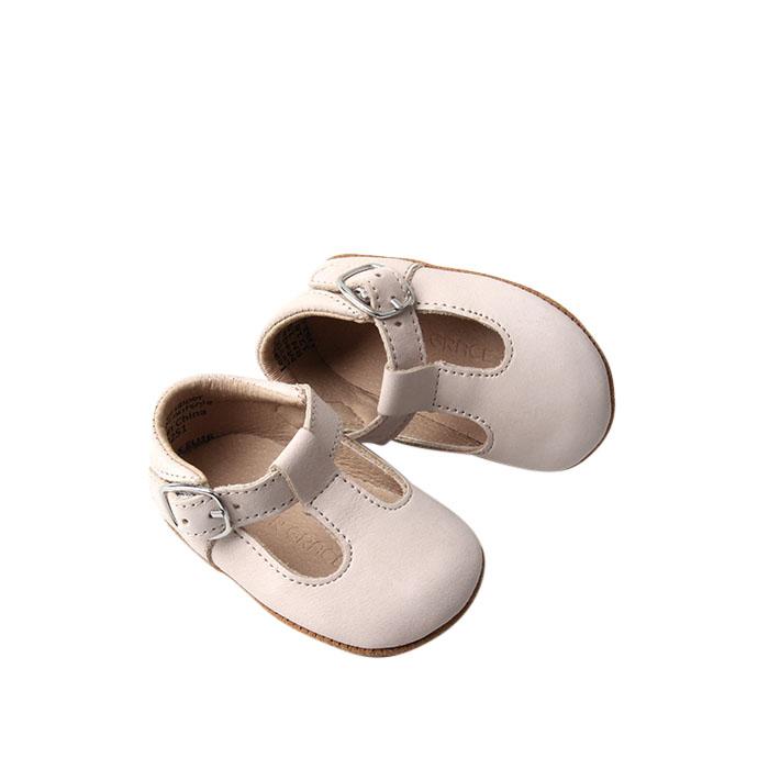 Cream - Classic T-Bar - US Size 1-4 - Soft Sole Shoes Deer Grace 