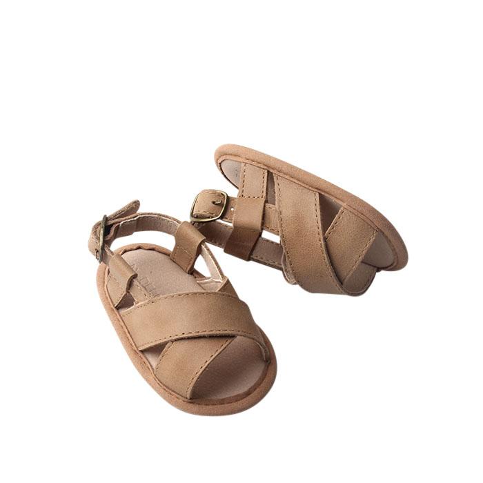 Saddle - Cross Sandal - US Size 1-4 - Soft Sole Shoes Deer Grace 